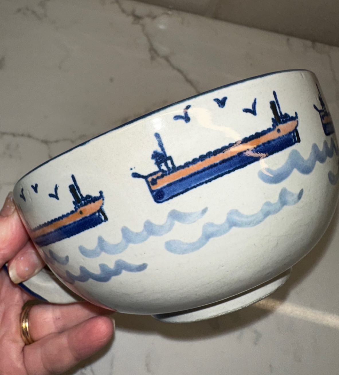 Louisville Pottery Captain Spicer’s Stoneware Jumbo Mug for Clayton New York cup