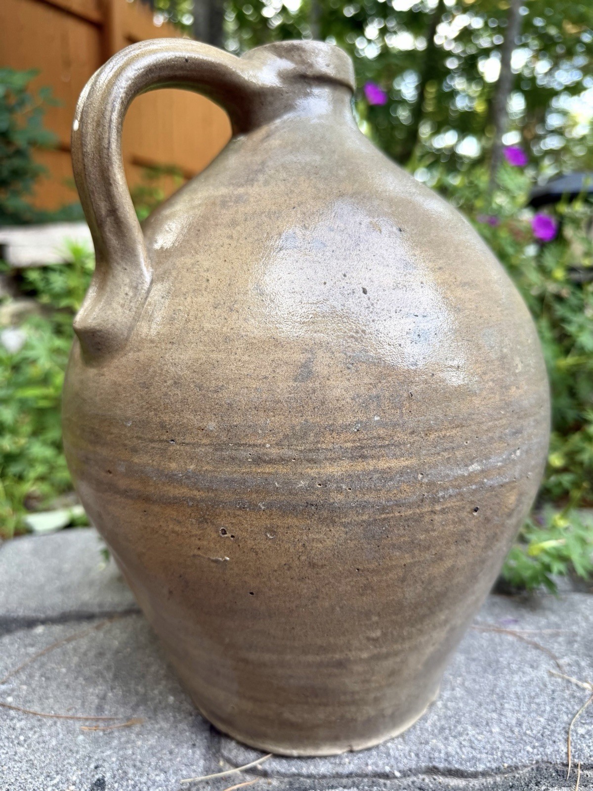 Israel Seymour, Troy, New York Stoneware Ovoid Jug – Cobalt Blue Decoration
