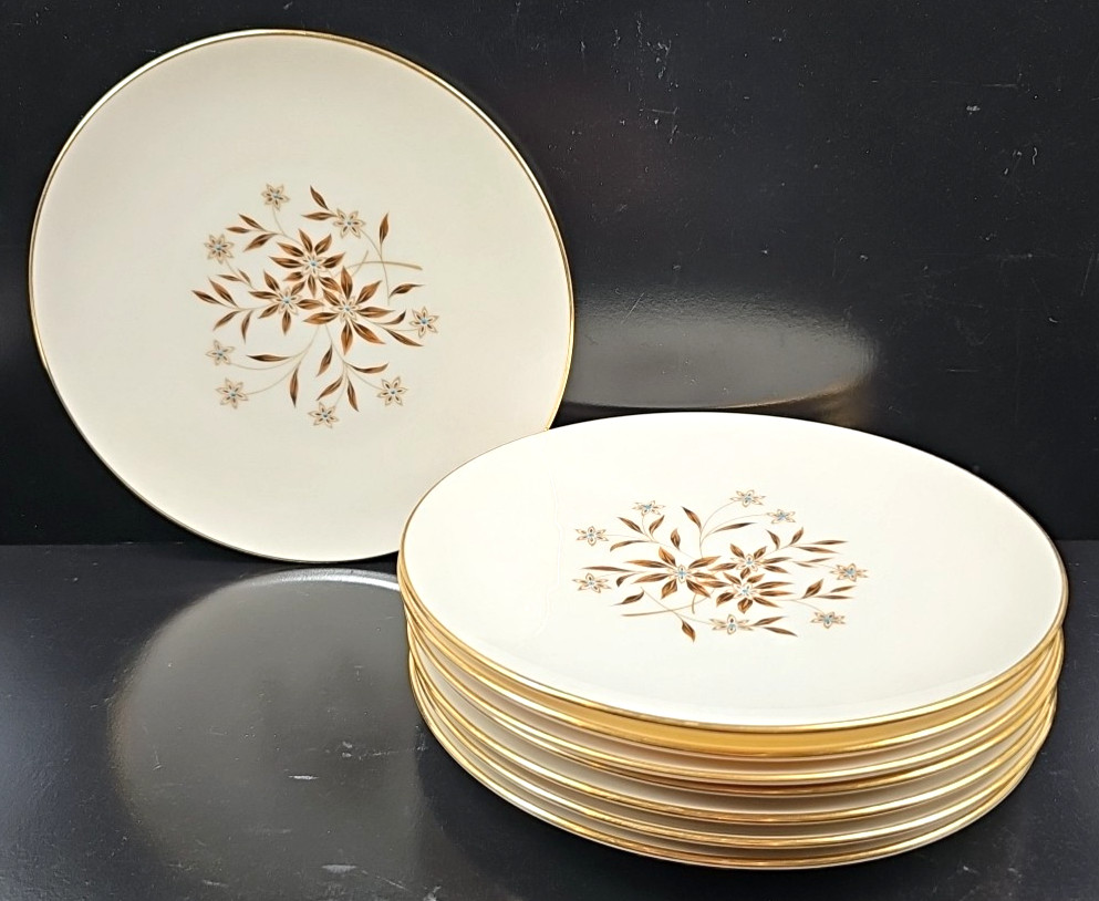 8 Lenox Starlight Salad Plate Set Vintage Flower Elegant Dining Dishes Retro Lot