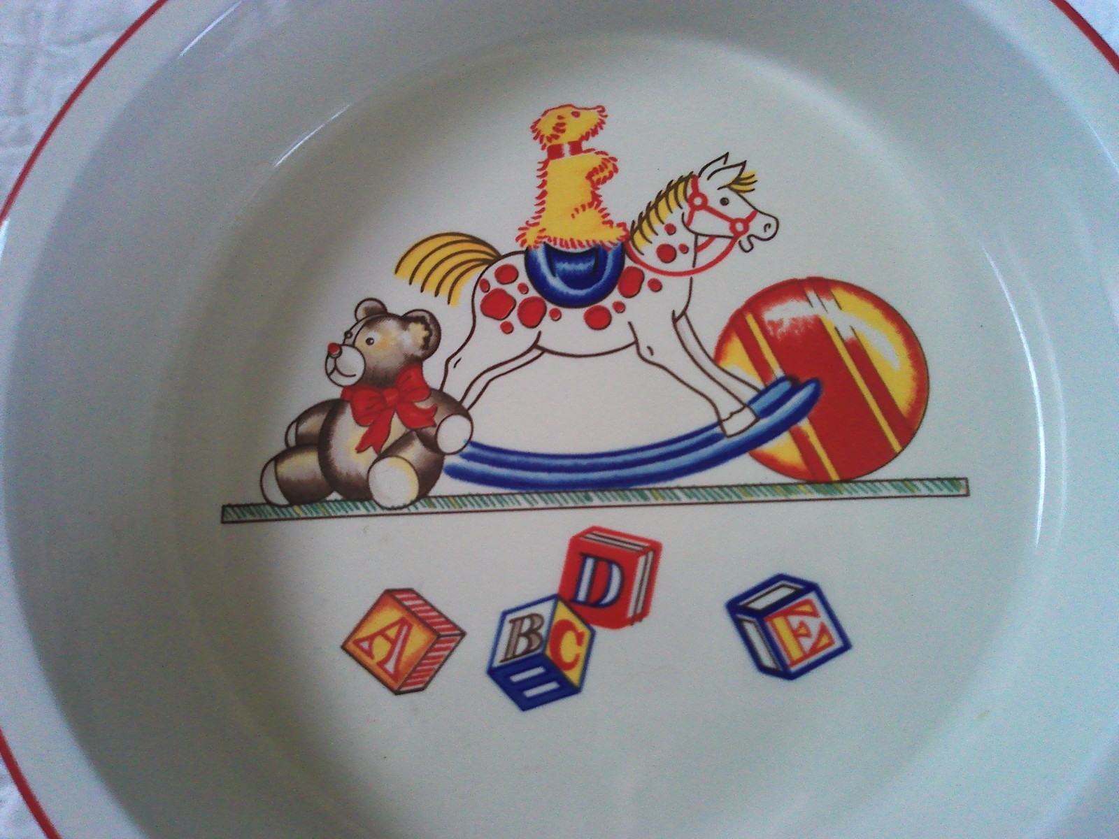 Vintage Tiffany Toys 3-Piece China Child’s Infant’s Dish Set 1992 Plate Bowl Mug