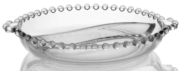 7″ Round 2 Part Relish Candlewick Clear (Stem 3400) by Imperial Glass-Ohio