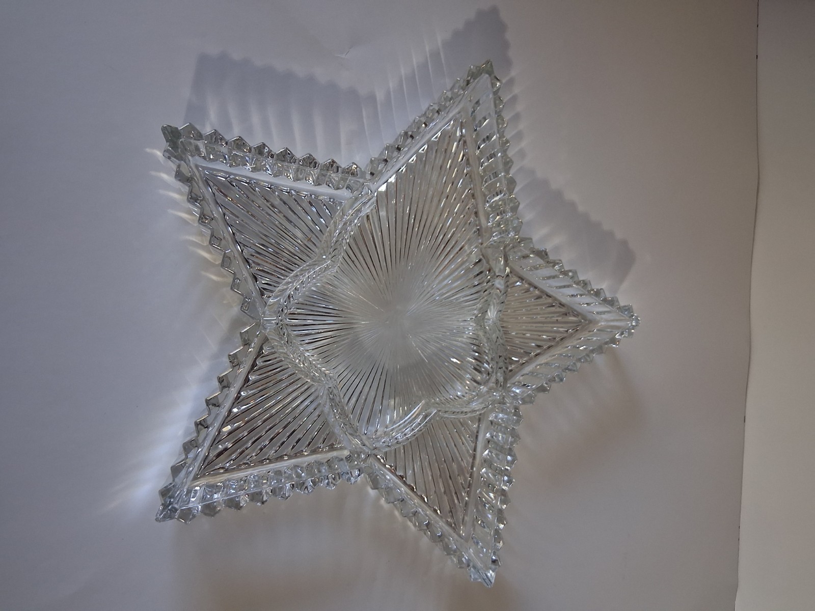 Festive Star Shaped Clear Glass Relish Tray