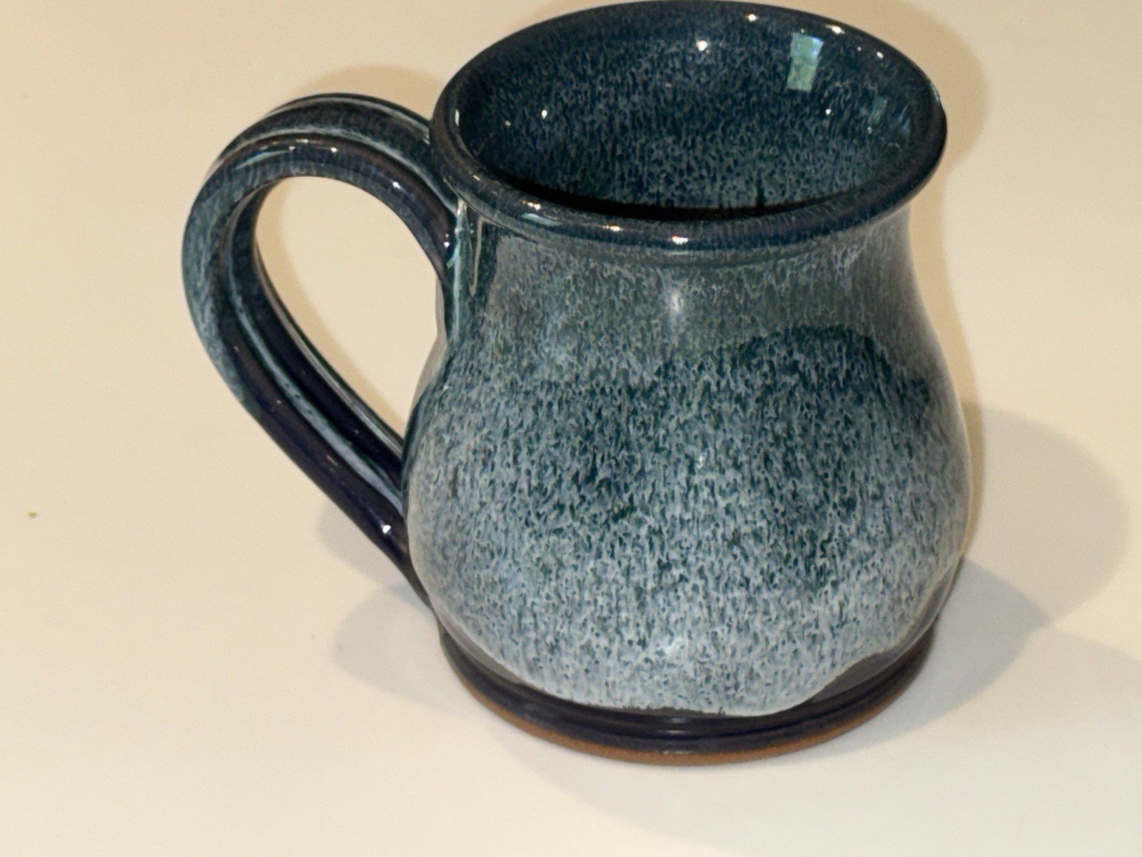 Irondequoit Inn Piseco NY Coffee Cup Mug Deneen Studio Pottery Blue Drip EUC