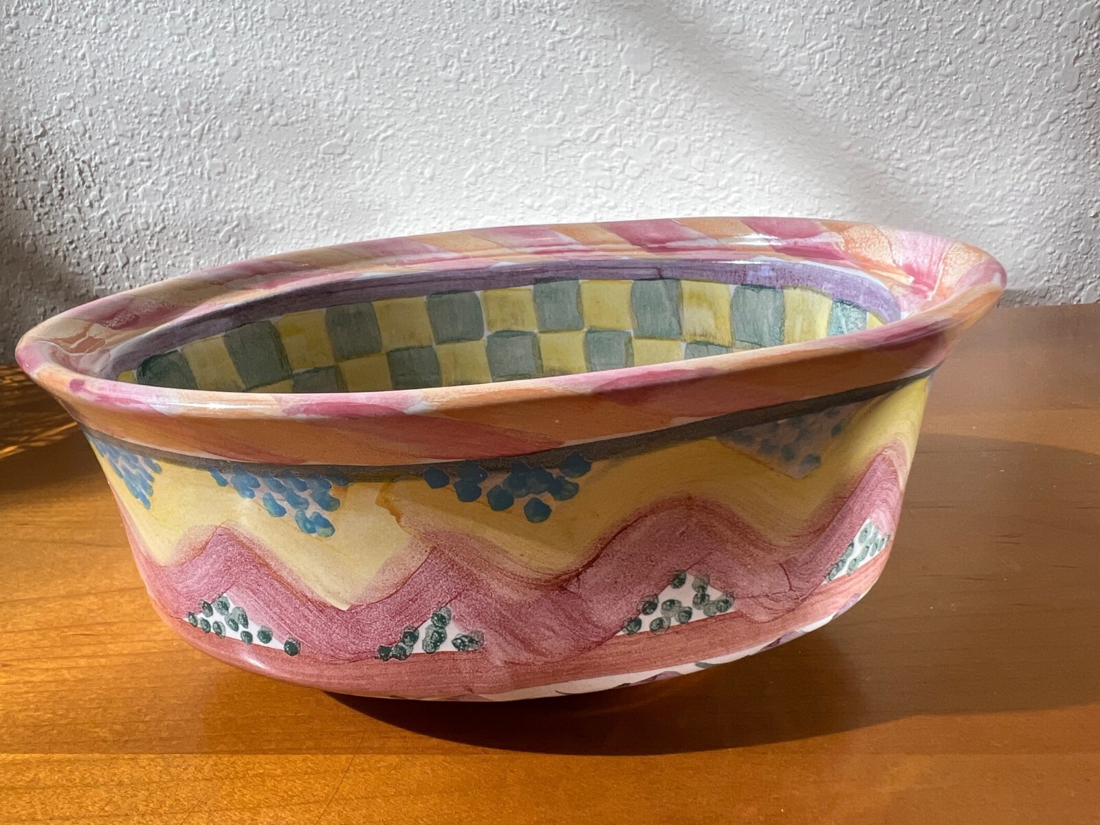 Vintage Mackenzie Childs KEUKENHOFF Chowder Bowl with Lid, 1994