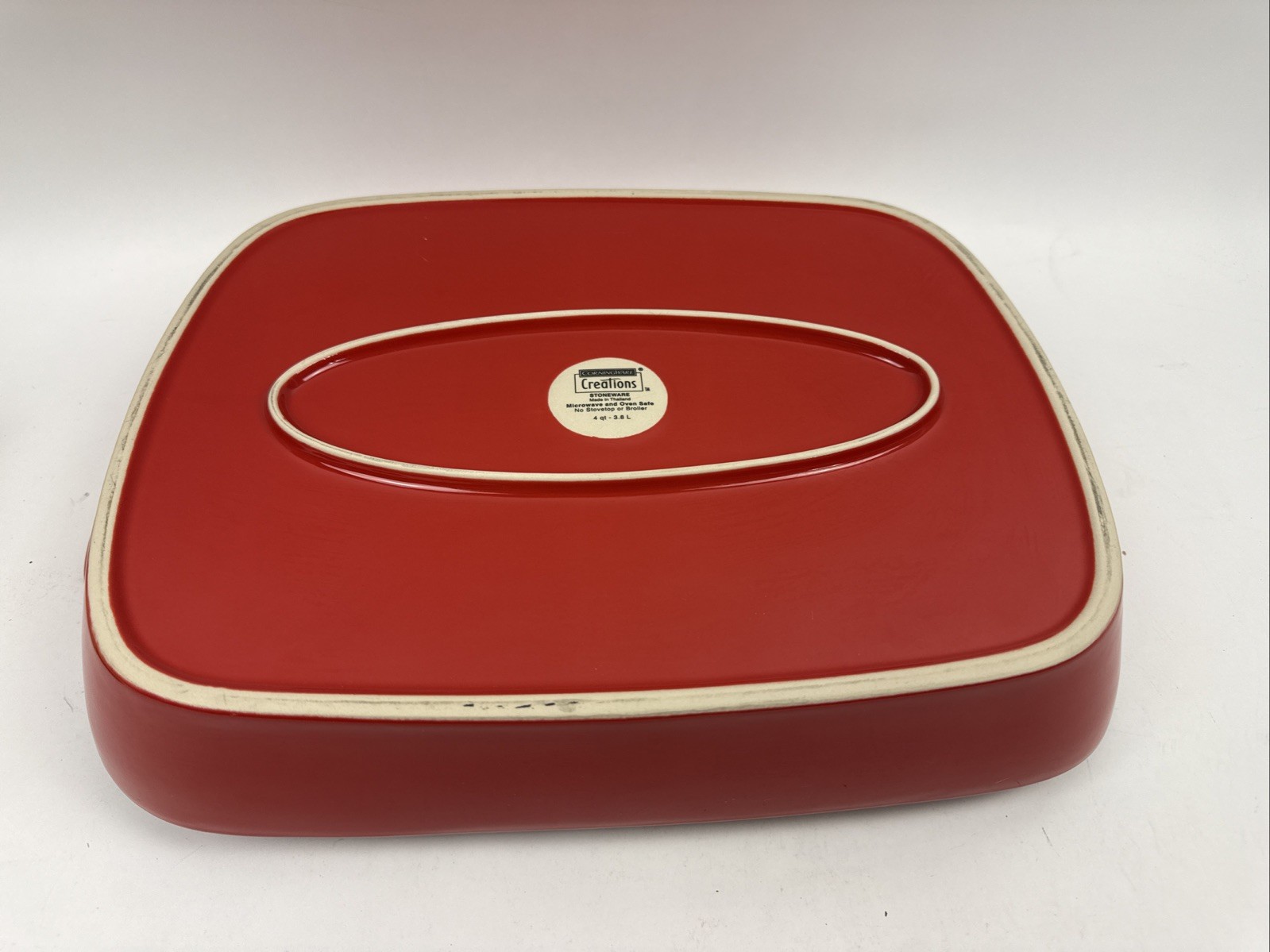 CorningWare Creations Stoneware Ruby Red Baking Casserole Dish 4QT 14X11”HEAVY