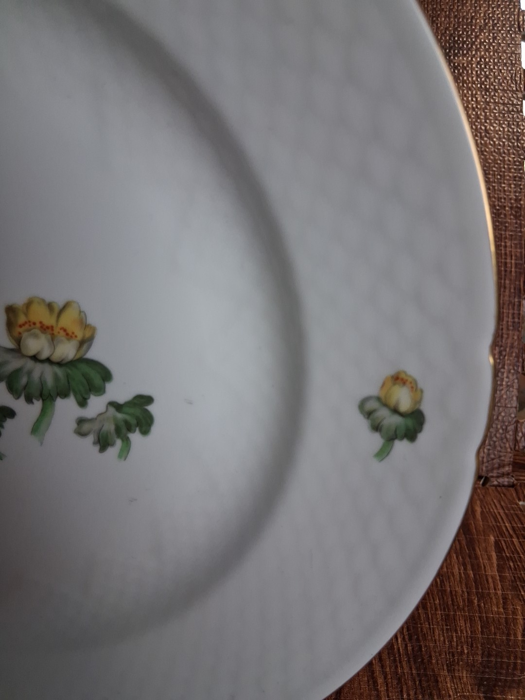Bing & Grondahl Porcelain Erantis Pattern Lg 12.5″ Round Platter Made In Denmark