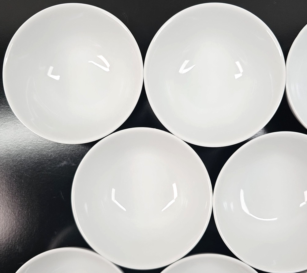 8) Pier 1 Luminous White Individual Dip Bowls Set Small Round Serving Dishes Lot