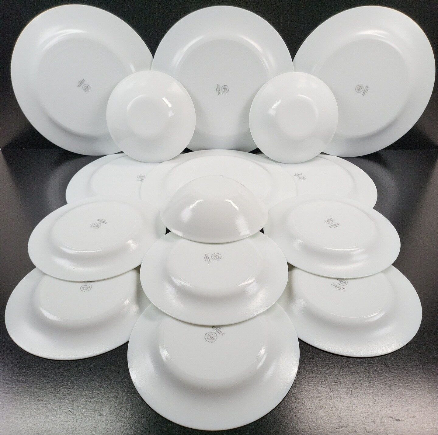15 Pc Martha Stewart Everyday Green Leaves Plates Bowls Set MSE France Dish Lot