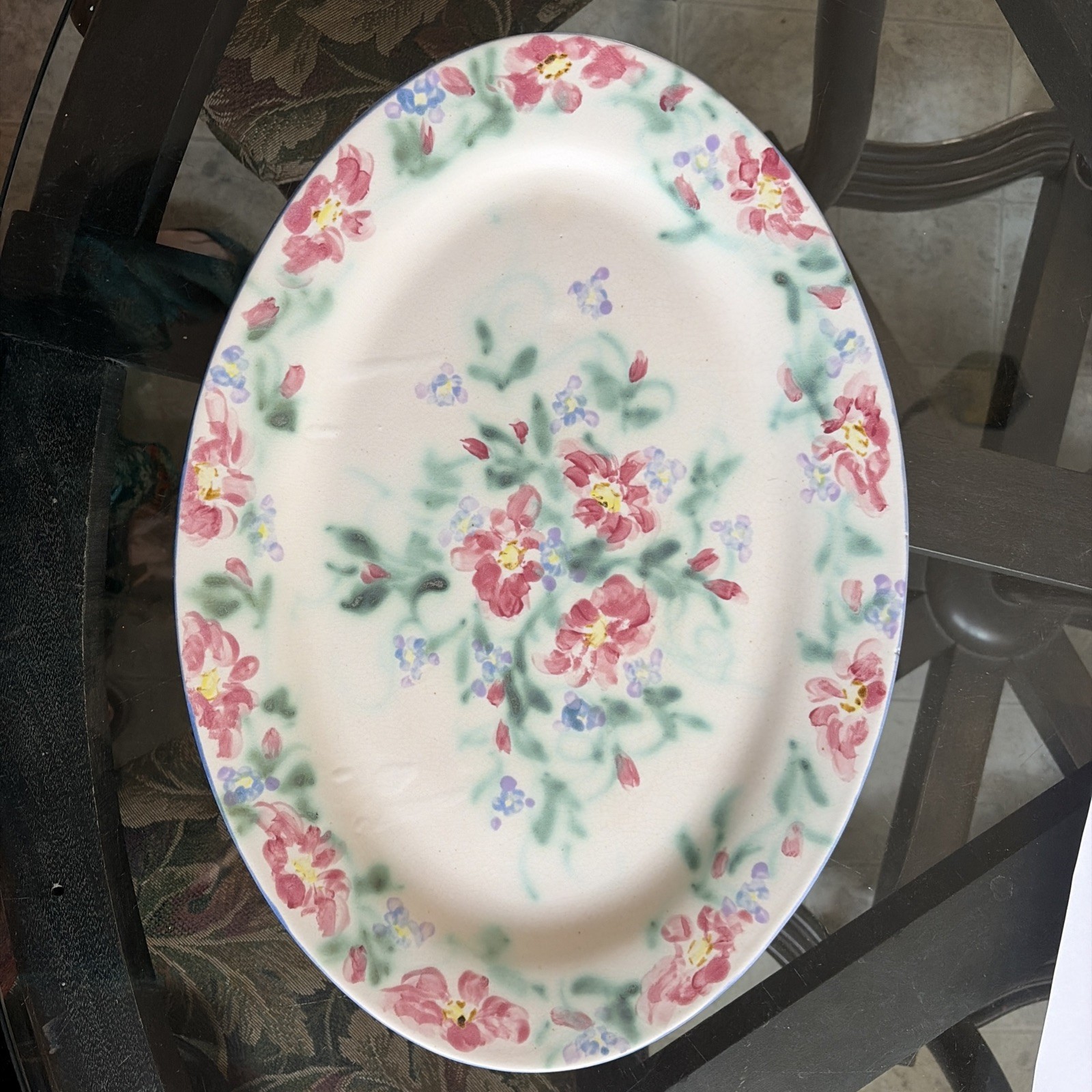 Clouds Folsom 1994 Oval Platter 18.5” X 13” Spring Flowers (355ME)
