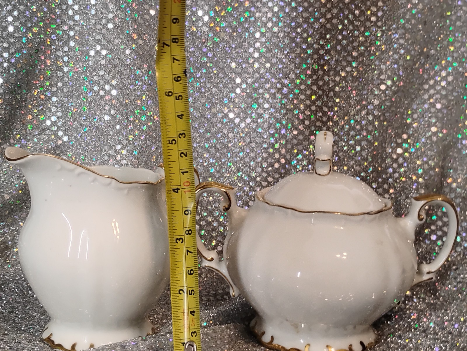 Bristol Fine China of Japan Esquire Creamer and Sugar Bowl Gold Trim