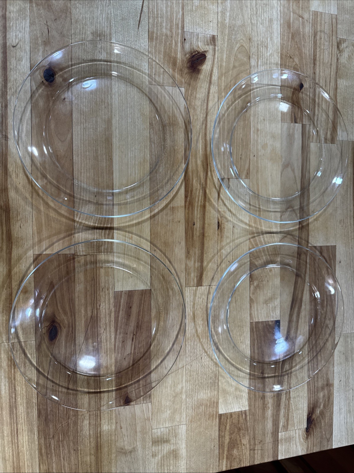 Set of 4 Arcoroc France Classique Clear Glass Rimmed Salad Desert Plates 8″