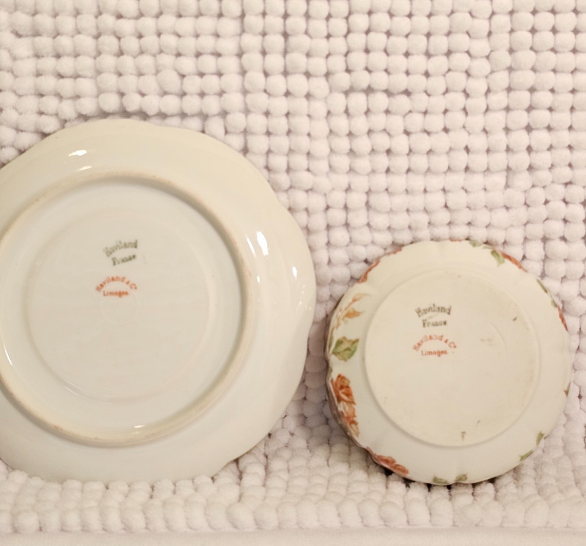 Ramekins, vintage china, set of three (3), Haviland sampler trio