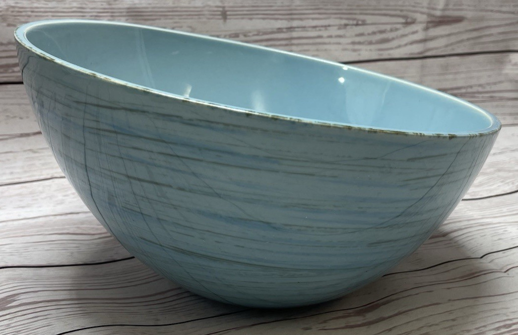 STUDIO NOVA SAMBA BLUE LARGE SALAD SERVING BOWL 10in RETIRED ASYMMETRICAL MODERN