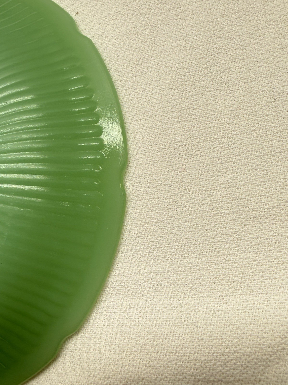 Vintage Fire King Jadeite Alice Saucer Plate 6″ Floral Scalloped Edge Unmarked