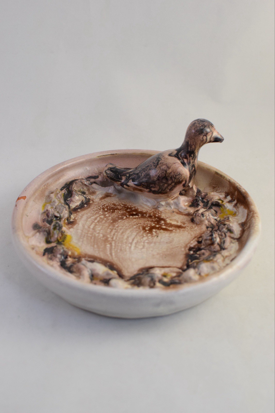 Iceland SA Pottery Sigurður Hákon Arnórsson Brutalist Bird Perched Lava 6” READ