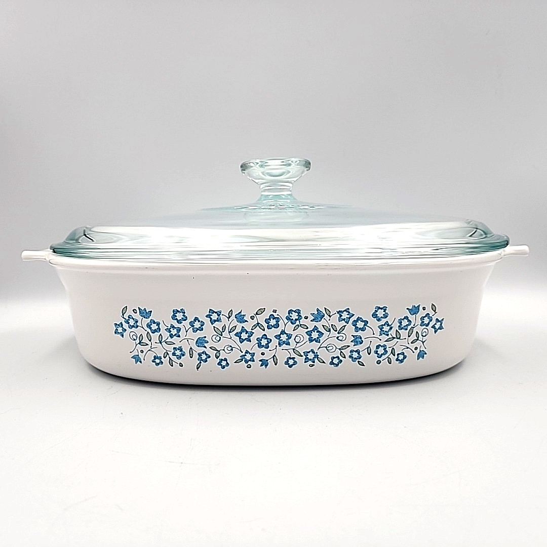 Corning Ware Blue Heather 1 1/2 QT Casserole Dish DC-1 1/2-B Pyrex Lid 1.5 Quart