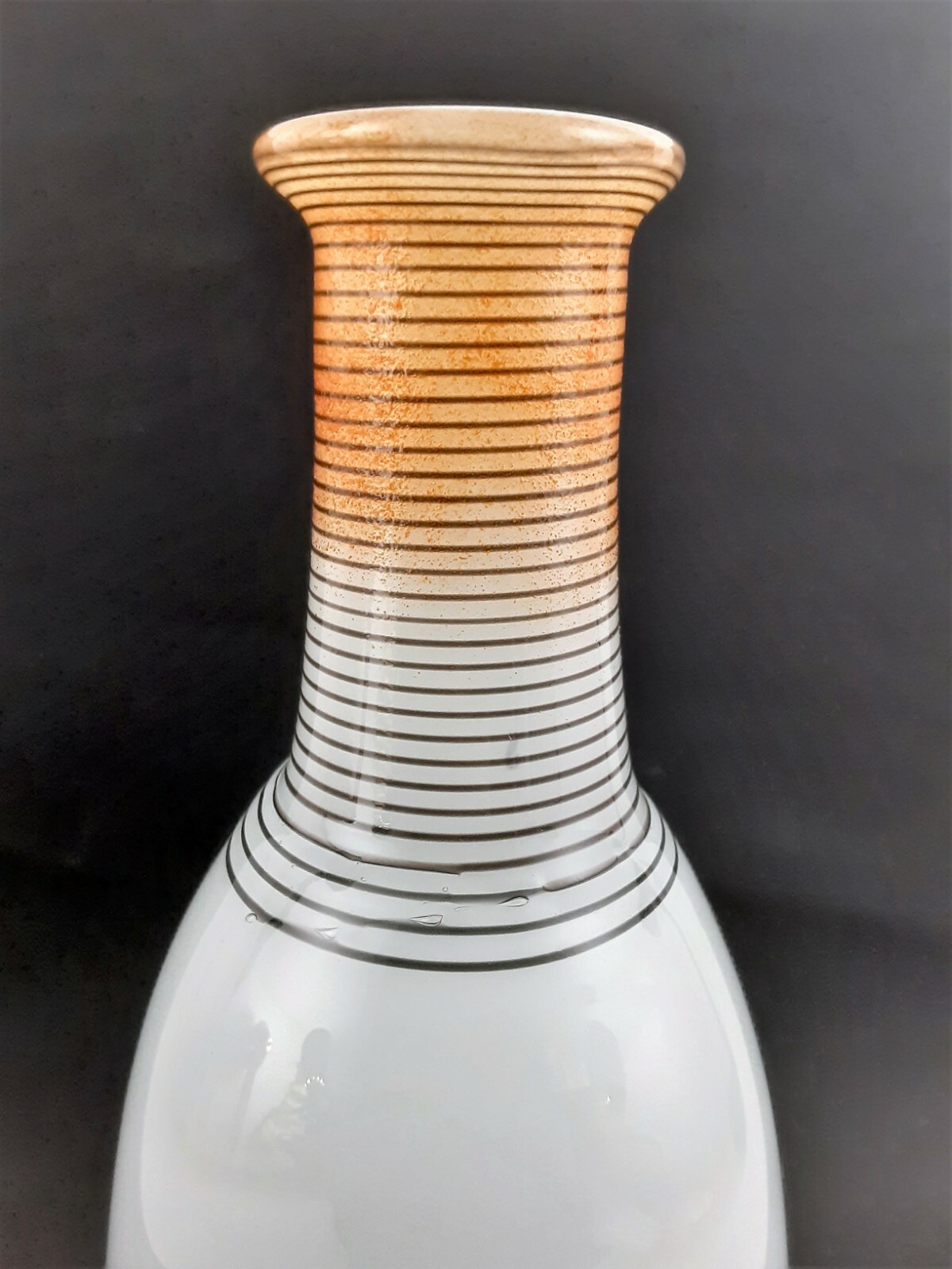 Kosta Boda Bertil Vallien “SPIRIT” Series Bottle Vase Pinched Sides – 12″ x 4″