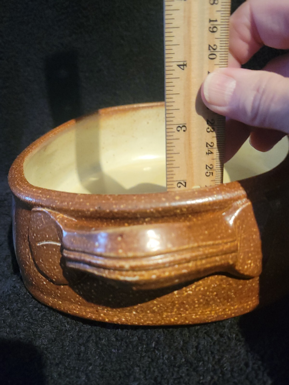 Studio Art Pottery Evelyn Ward North Carolina Dish With Handles Leaf Pattern