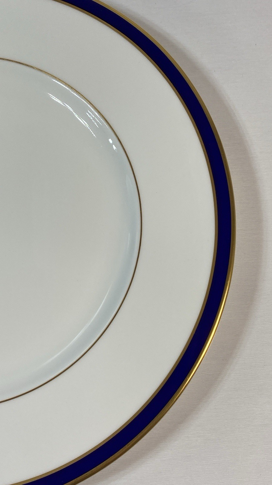 (Set of 4) 10 7/8″ Lenox Federal Cobalt Dinner Plates Collection Gold MINT