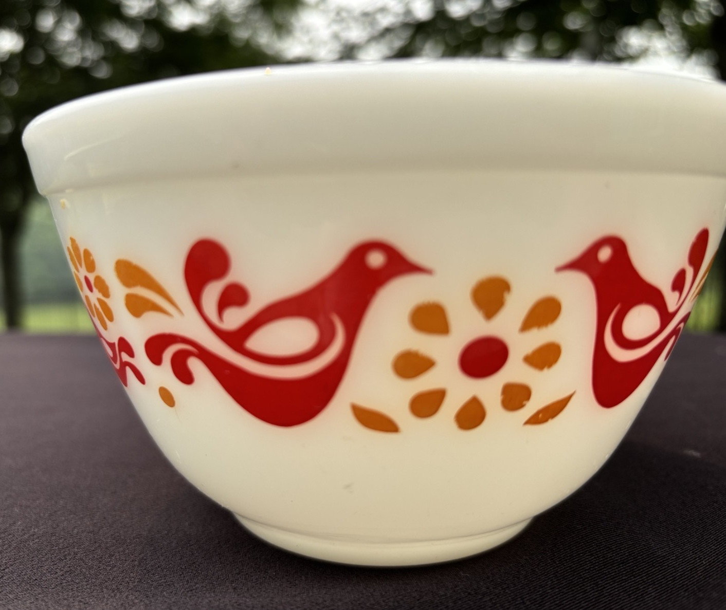 Pyrex Orange Red Friendship 1 1/2Pt 401 Mixing Bowl Very Good Used Condition