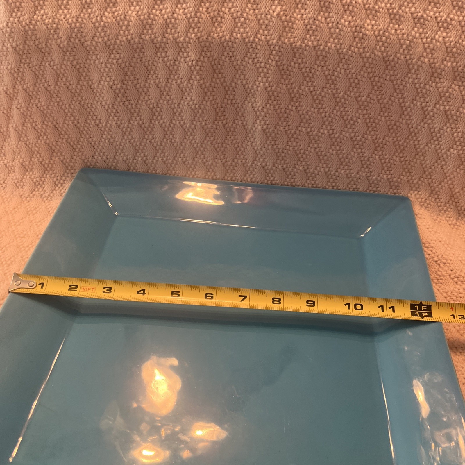 Square Blue Ceramic Plate Elegant Dining Serveware