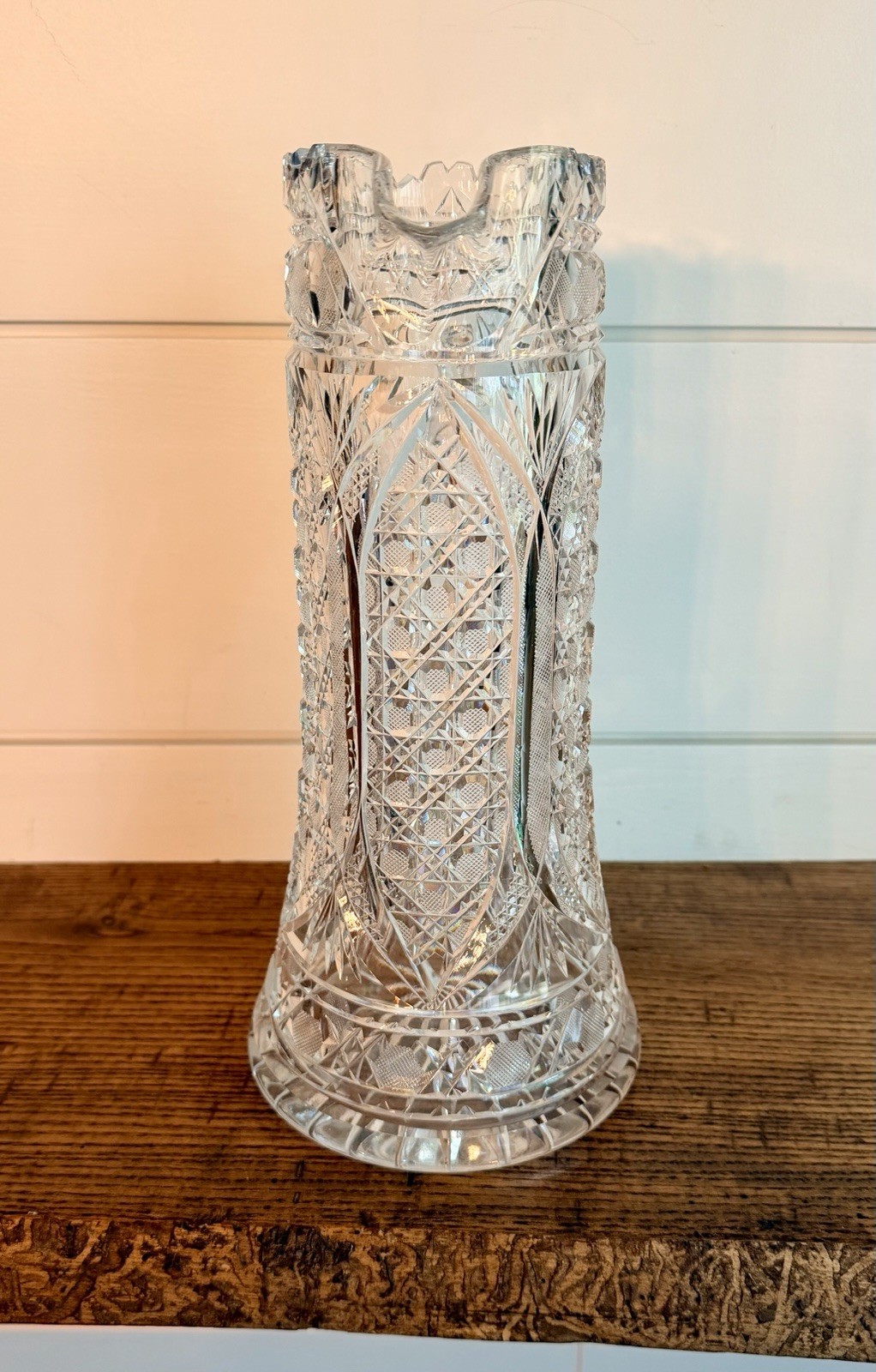 ABP American Brilliant Cut Glass Champagne Pitcher by F. X. Parsche-C. 1895-1910
