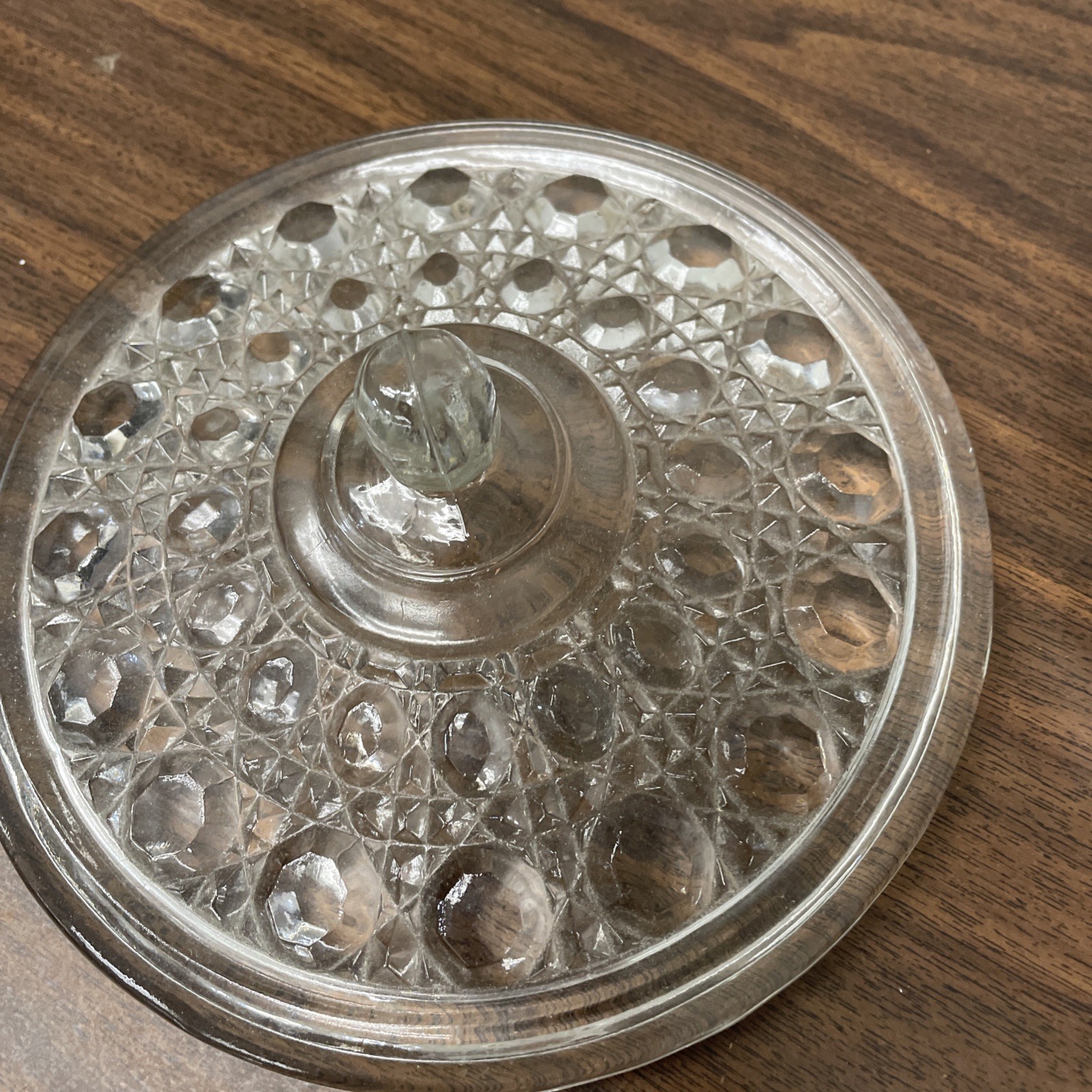 Vintage Federal Glass Candy Dish Windsor Clear with Lid Excellent No Chips
