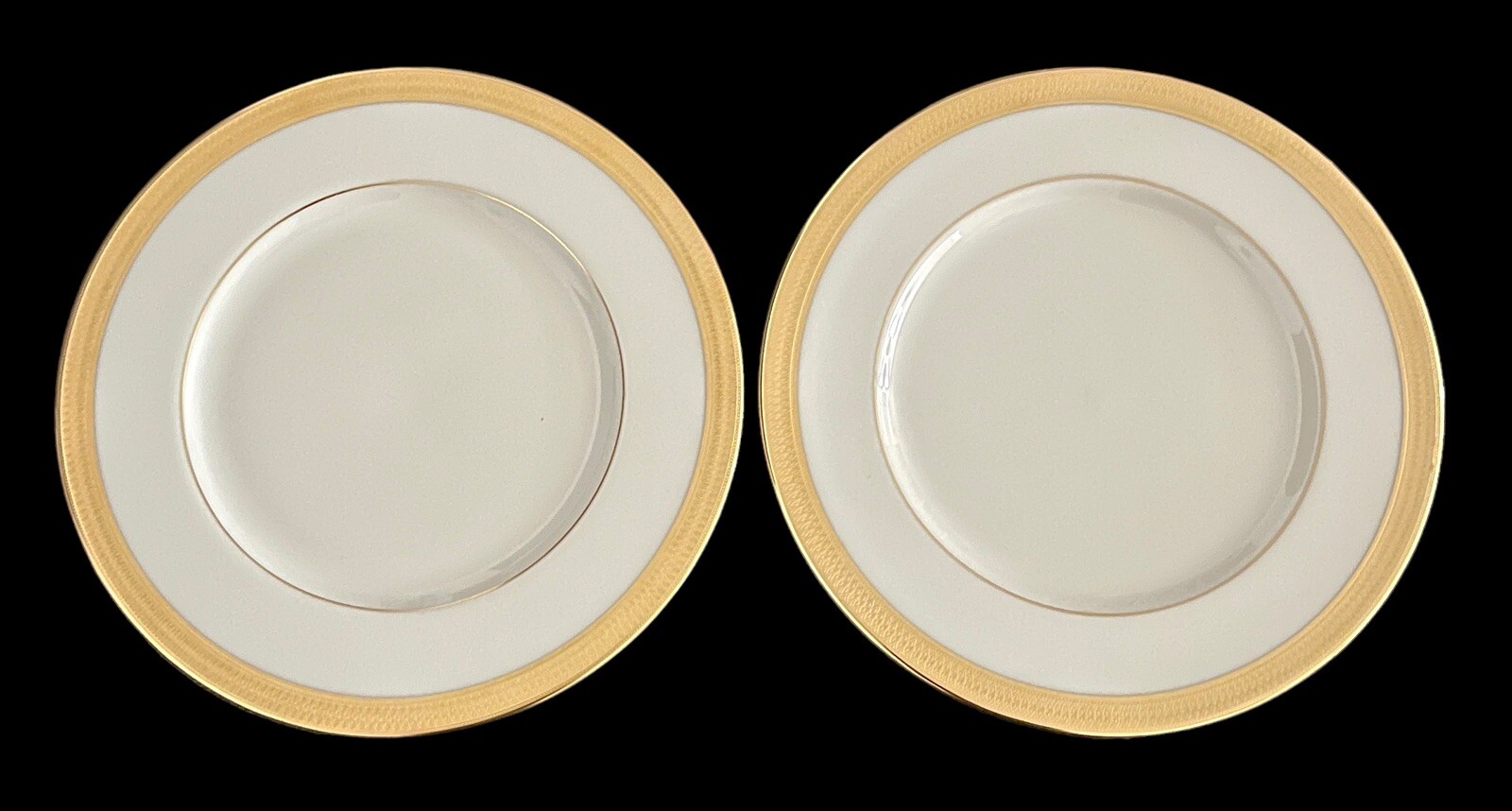 Set Of 2 Lenox Lowell 6-3/8” Bread Plates P-67 Gold Backstamp Pristine Unused