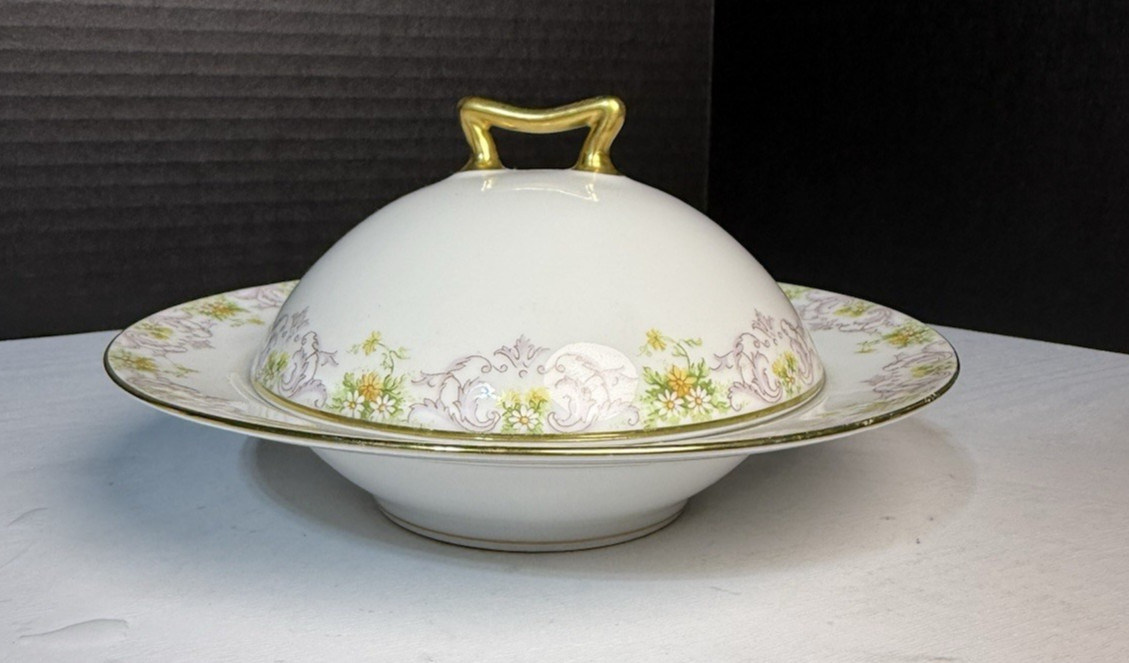French Bawo Dotter Elite Works Limoges BWD647 Round Butter Lid And Strainer
