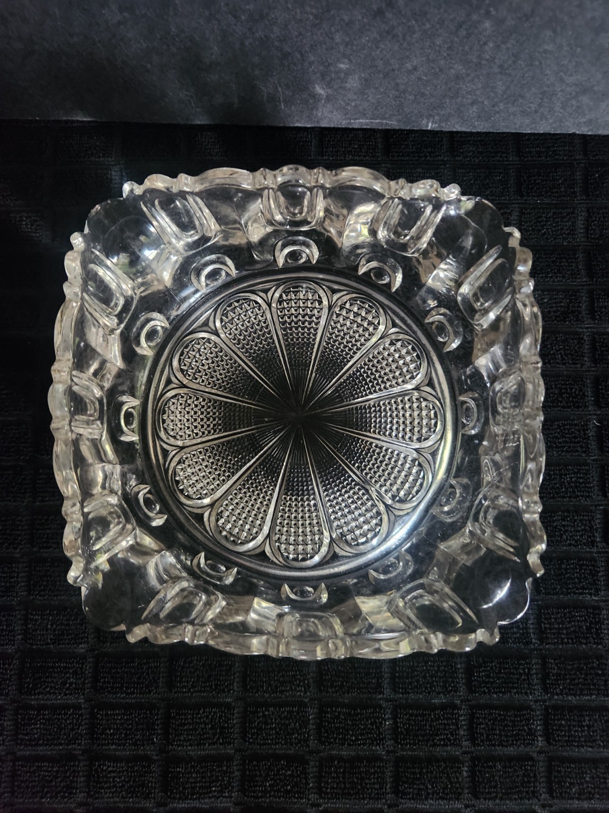 Vintage Clear Glass Bowl or Deep Dish with Fluted Top • 6¼”×6¼”×2⅞”