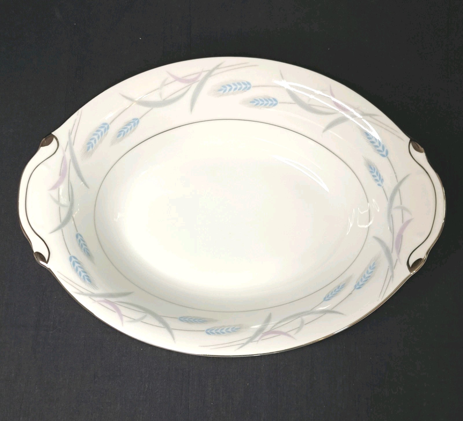 Valmont China Royal Wheat Oval Serving Bowl 11″ Vintage