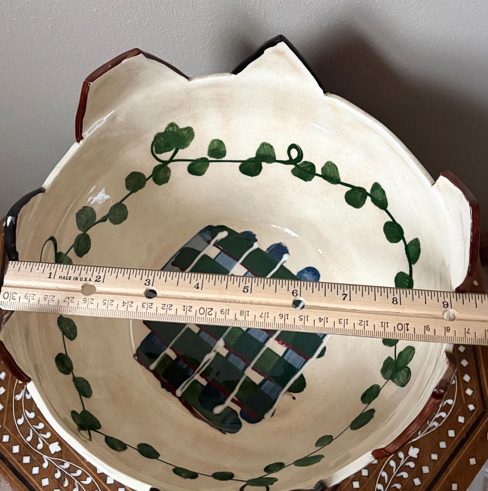 Vintage 1997 Expressly Yours Large Ceramic Serving Bowl Birdhouses