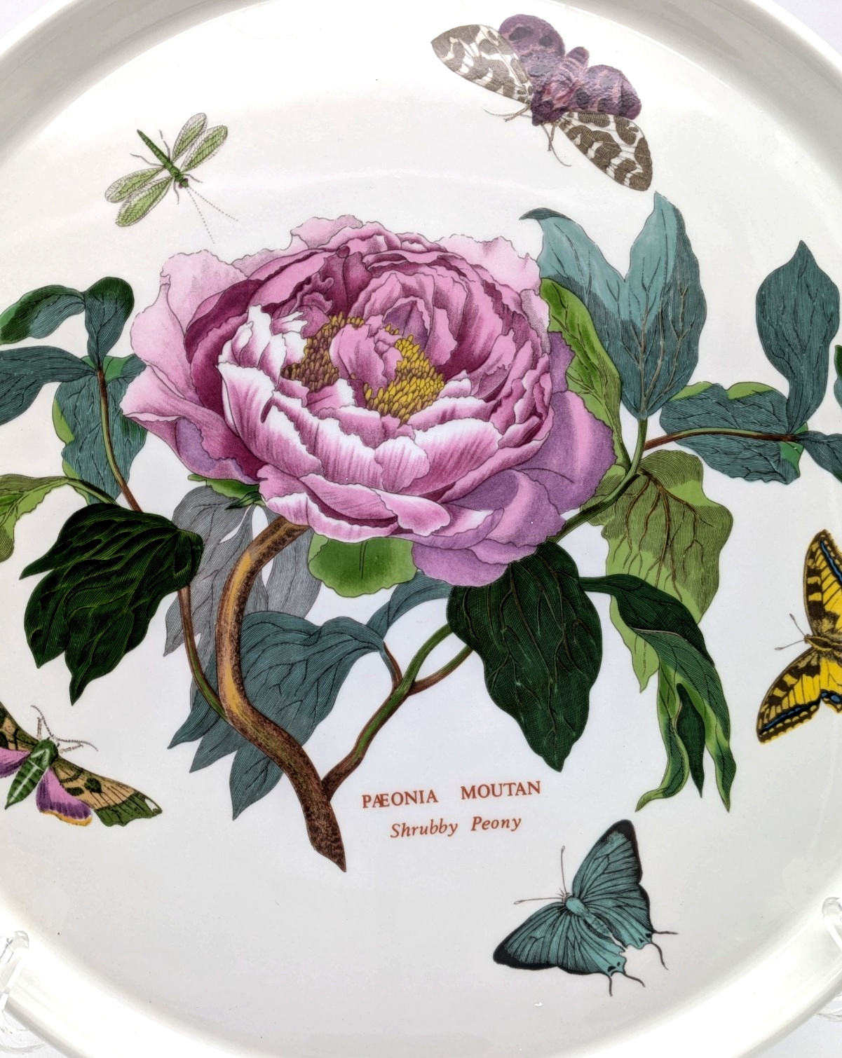 Port Meirion Cake Platter 12″ Round Botanical Garden Peony Butterflies