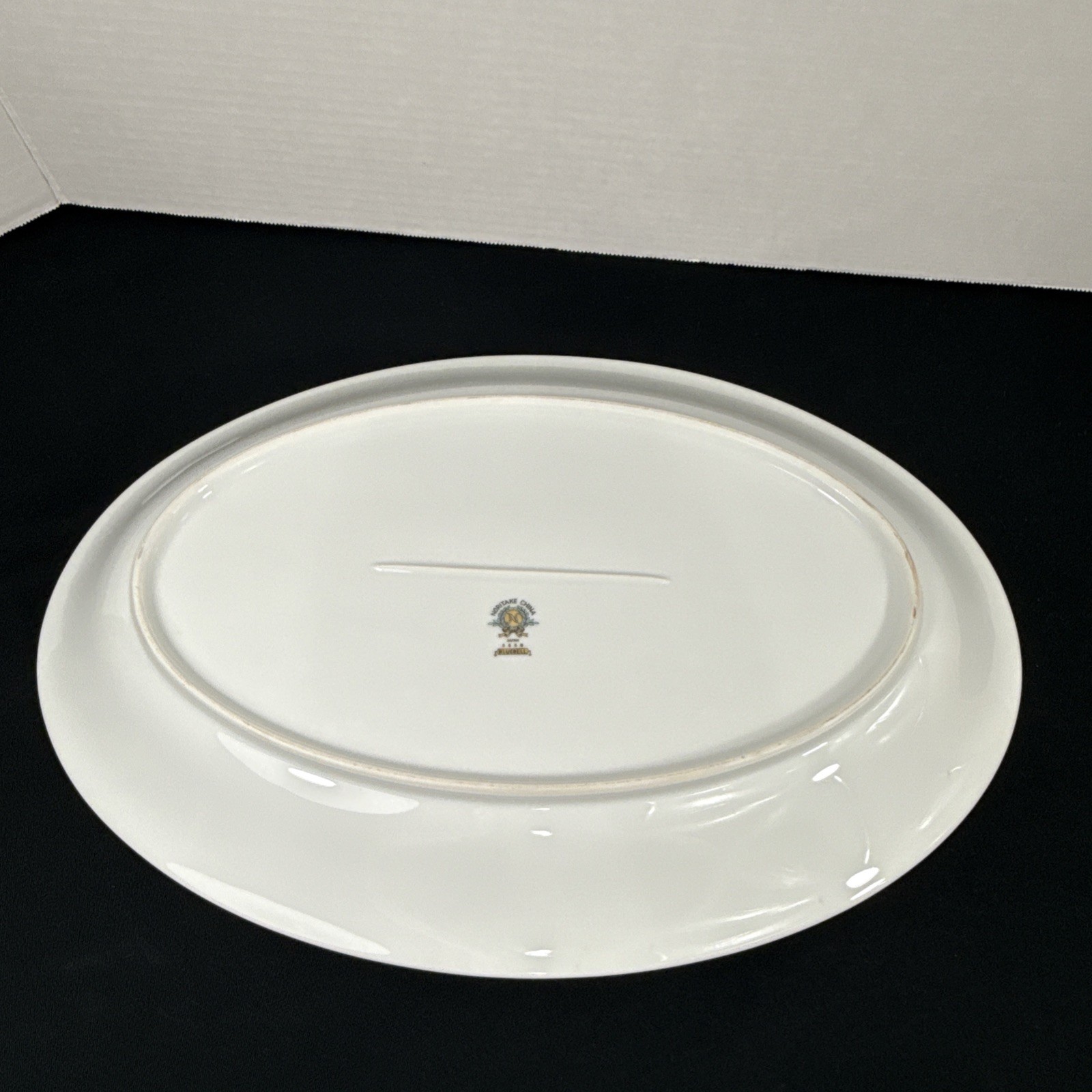 NORITAKE BLUEBELL 5558 JAPAN Blue Flower Platinum Trim 16” OVAL SERVING PLATTER.