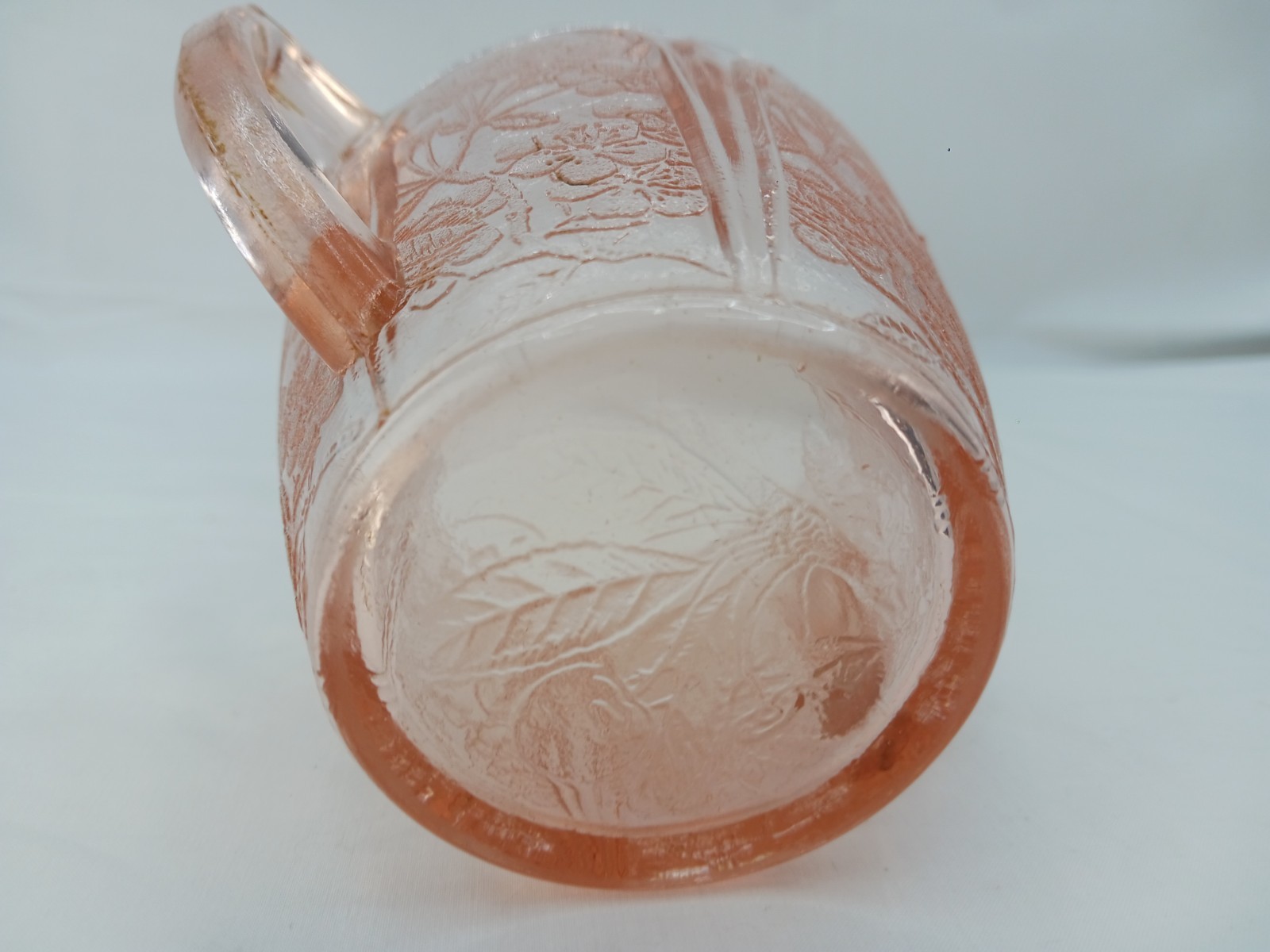 Jeannette Cherry Blossom Pink Depression Glass Sugar Dish Excellent Condition