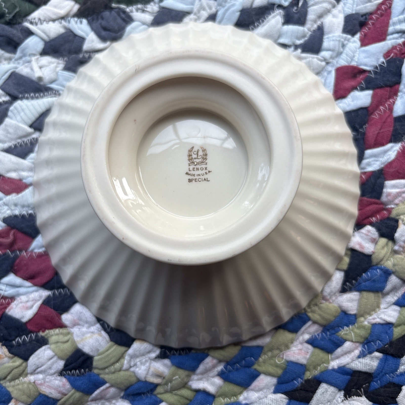 Vintage Lenox Fluted Collection Pedestal Centerpiece Bowl 10.75″ Gold Trim