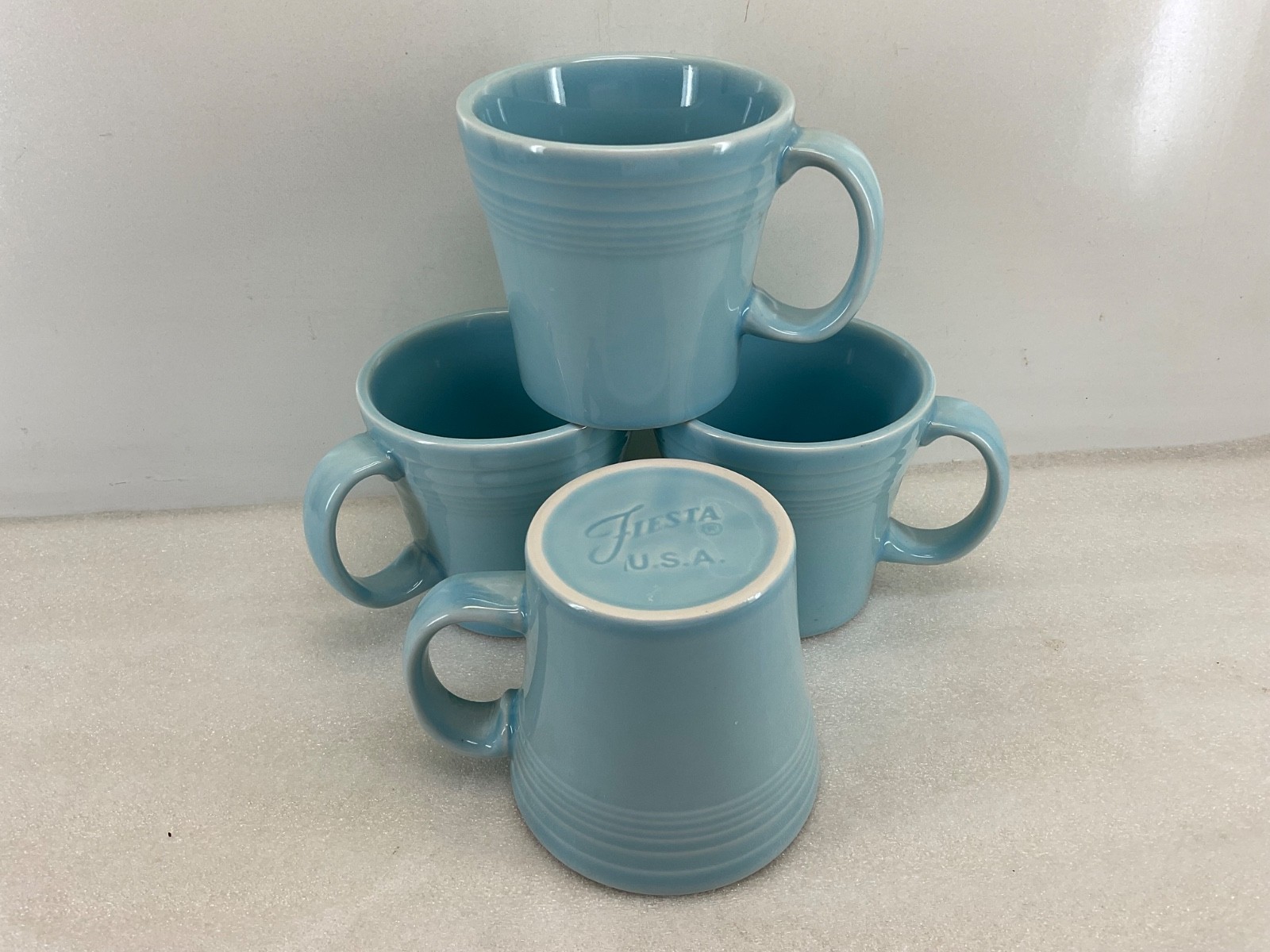 Set Lot 4 TAPERED MUG sky blue FIESTA WARE 15 OZ new