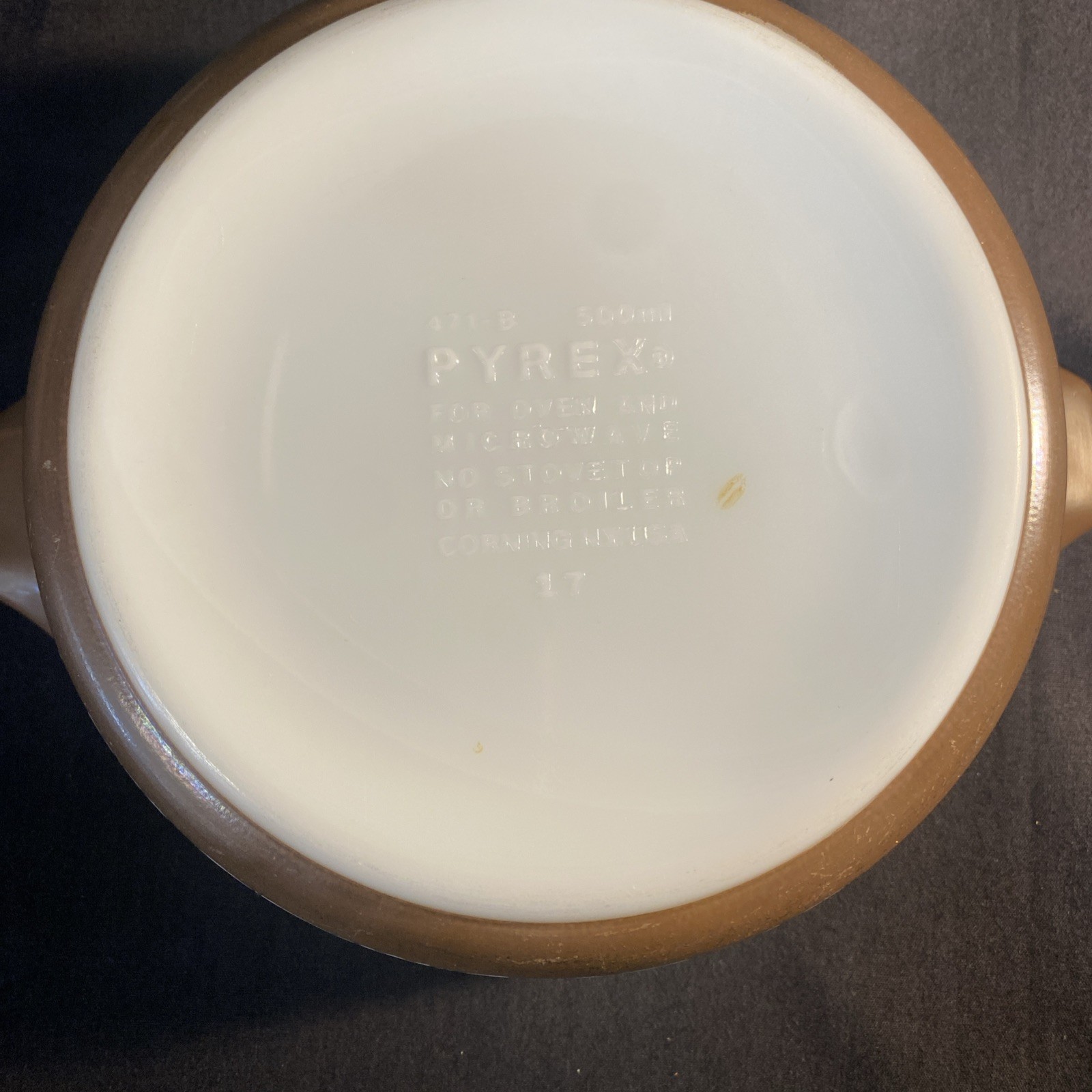 2 Vtg Pyrex Woodland 6” Casserole Dishes W/ Lid-Brown & Tan 2.5”/2”(472-B/471-B)