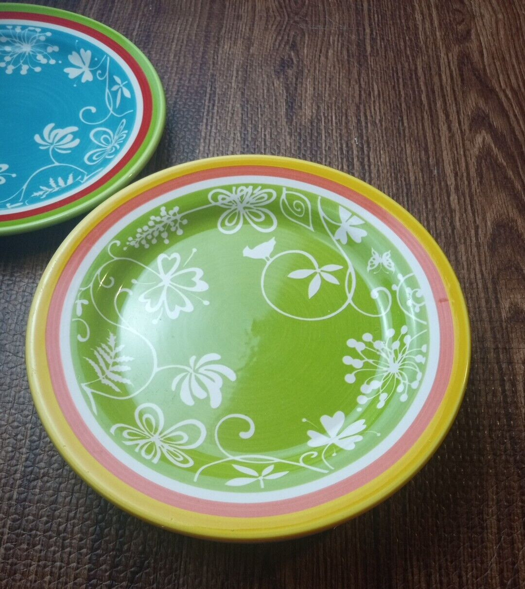 Euro Ceramica Salad Plates Multicolor 8.5” Ceramic set of 4
