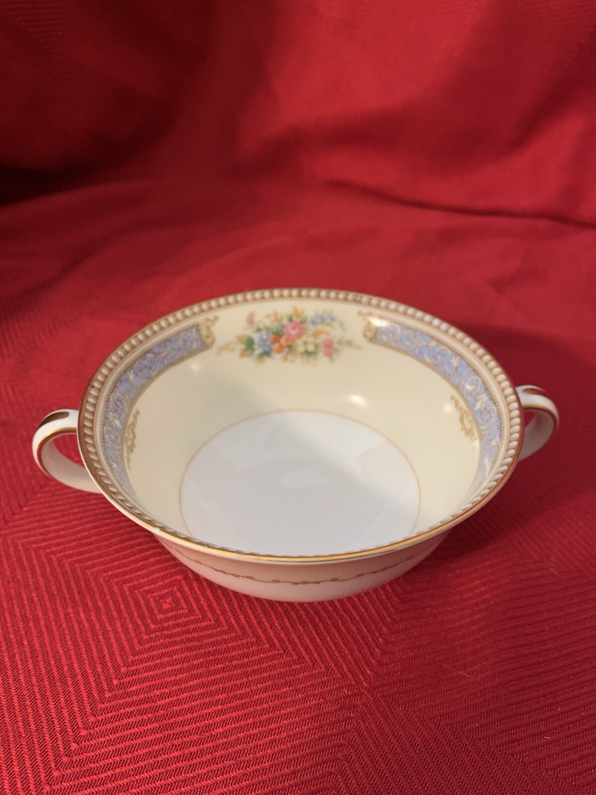Noritake Troyon Cream Soup Bowls in Bone China Floral w/Gold Trim Quantity Avail