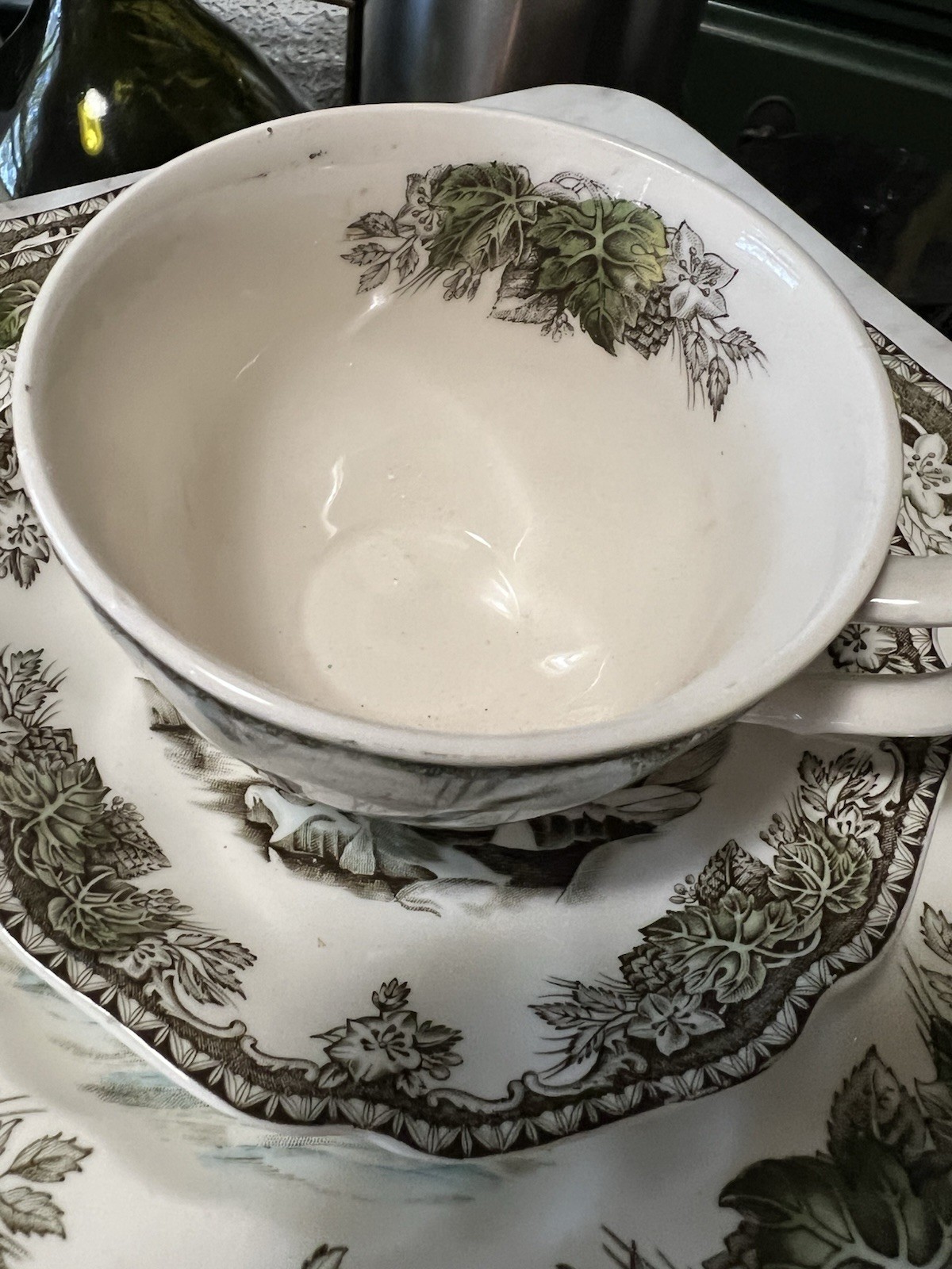 Johnson Bros Friendly Village Covered Bridge Ceramic Cup & Saucer Set England