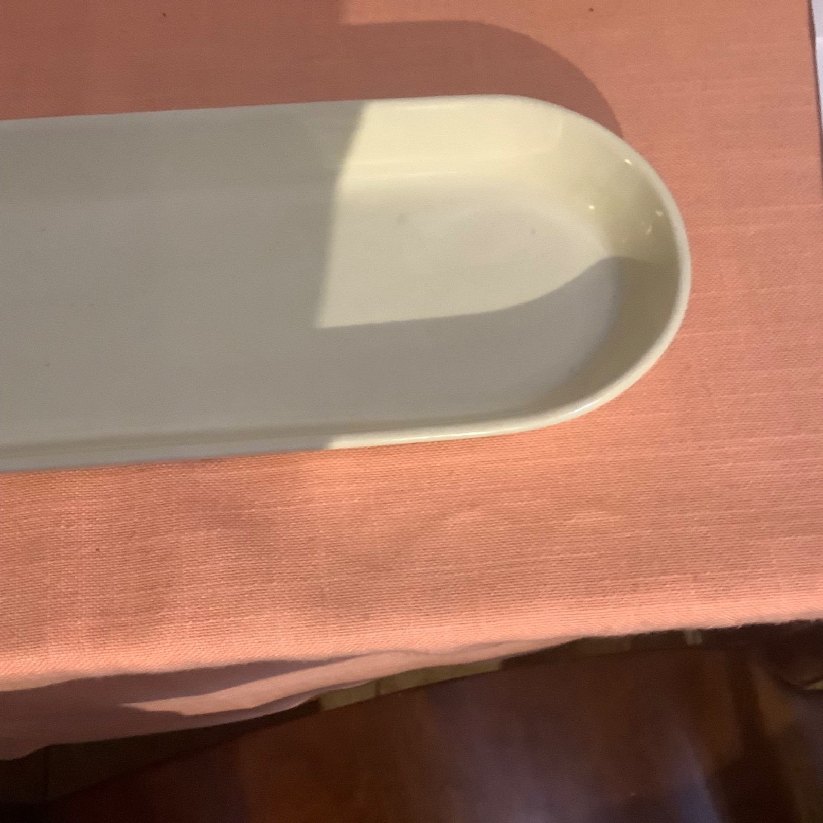 Vintage McCoy #0658 Beige-Cream 14″ Ceramic Oblong Bread Serving Tray/Excellent
