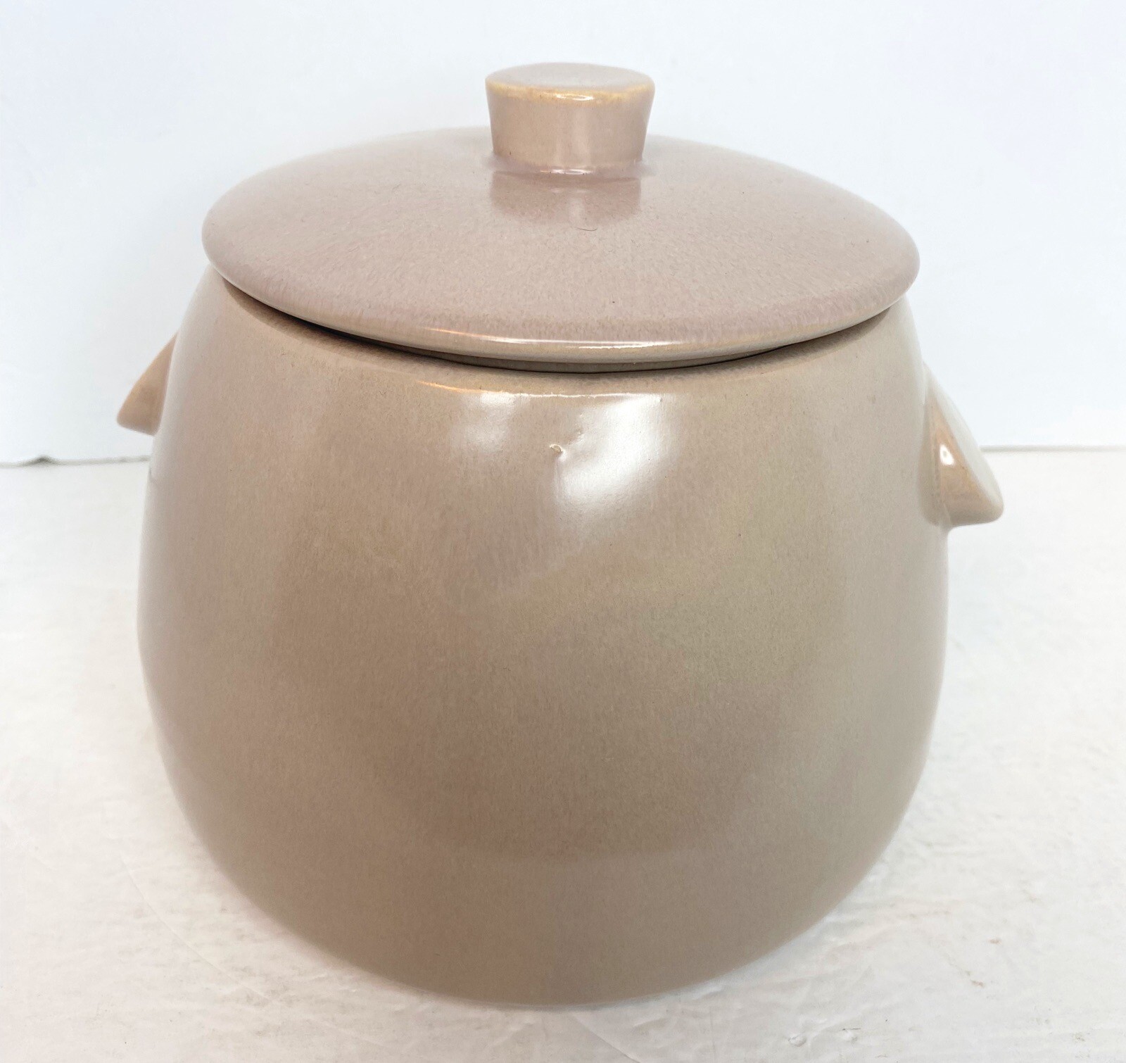 Vintage La Solana Pottery Pink Bean Pot Cookie Jar Lid MCM Solana Ware