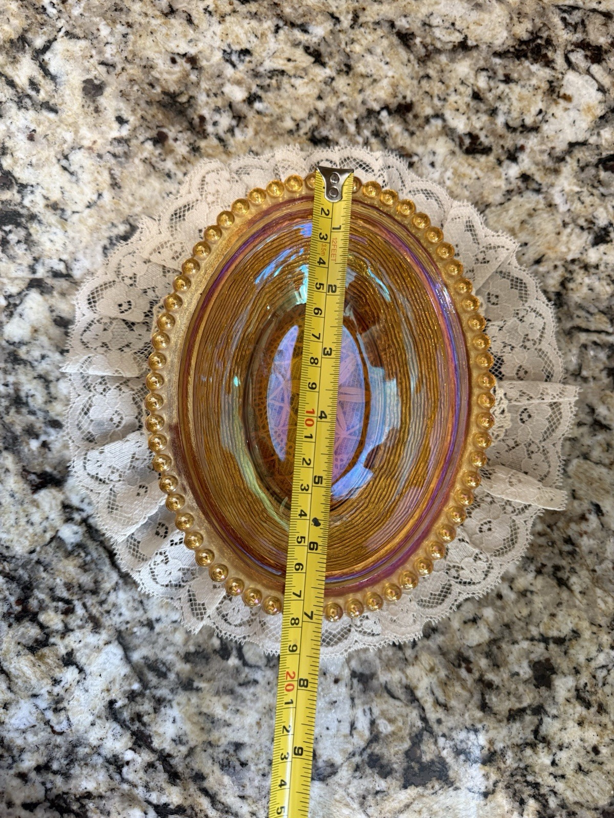 Indiana Glass Amber Carnival Hen On a Nest 7″ Candy Dish