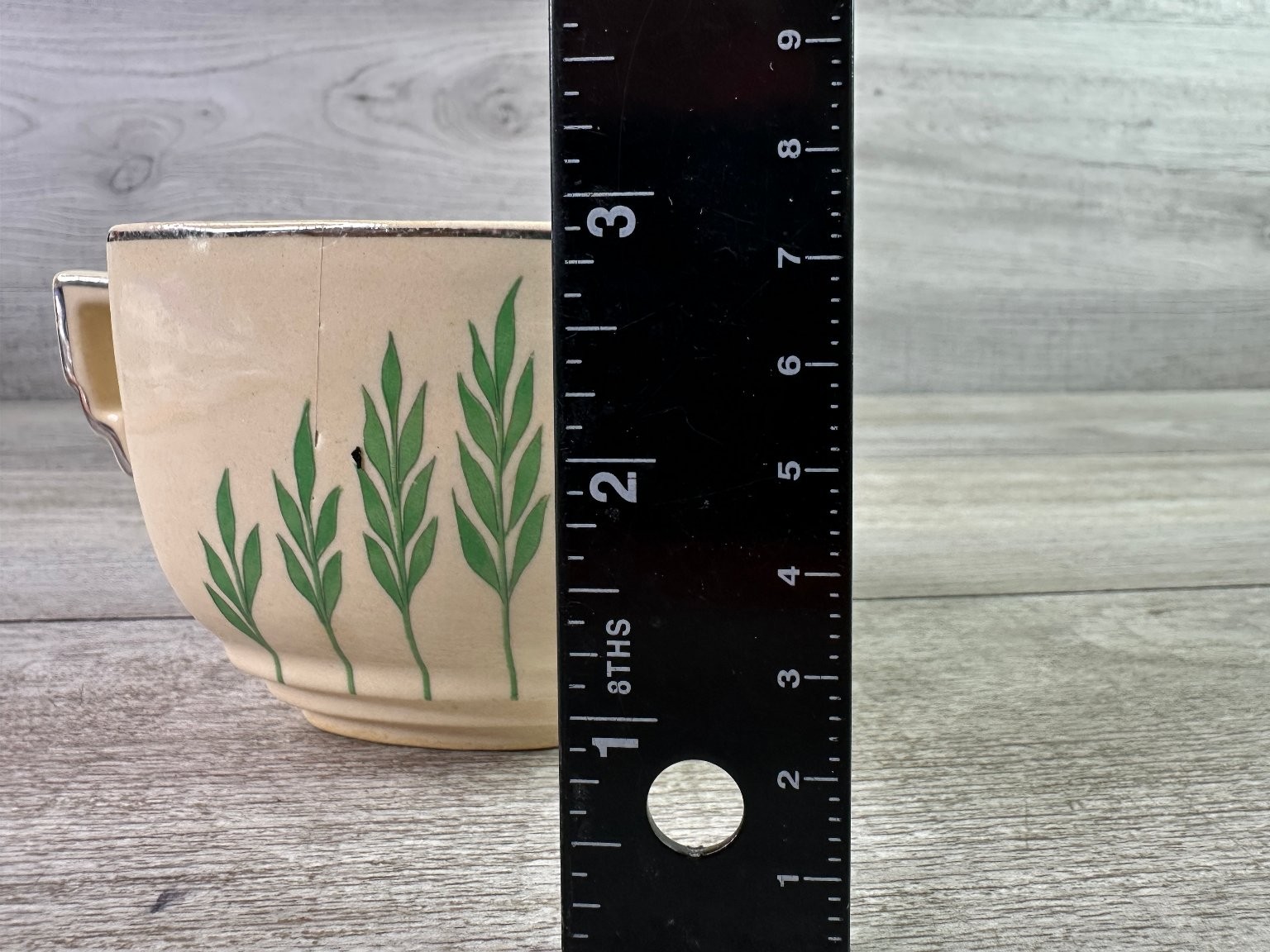 Vintage Leigh Ware by Leigh Potters Creamer Green Wheat Pattern Art Deco Style