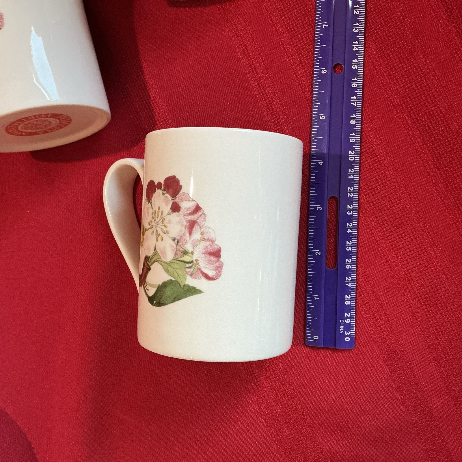 Portmeirion Pomona Straight Side Mugs (3) Orange Stamp