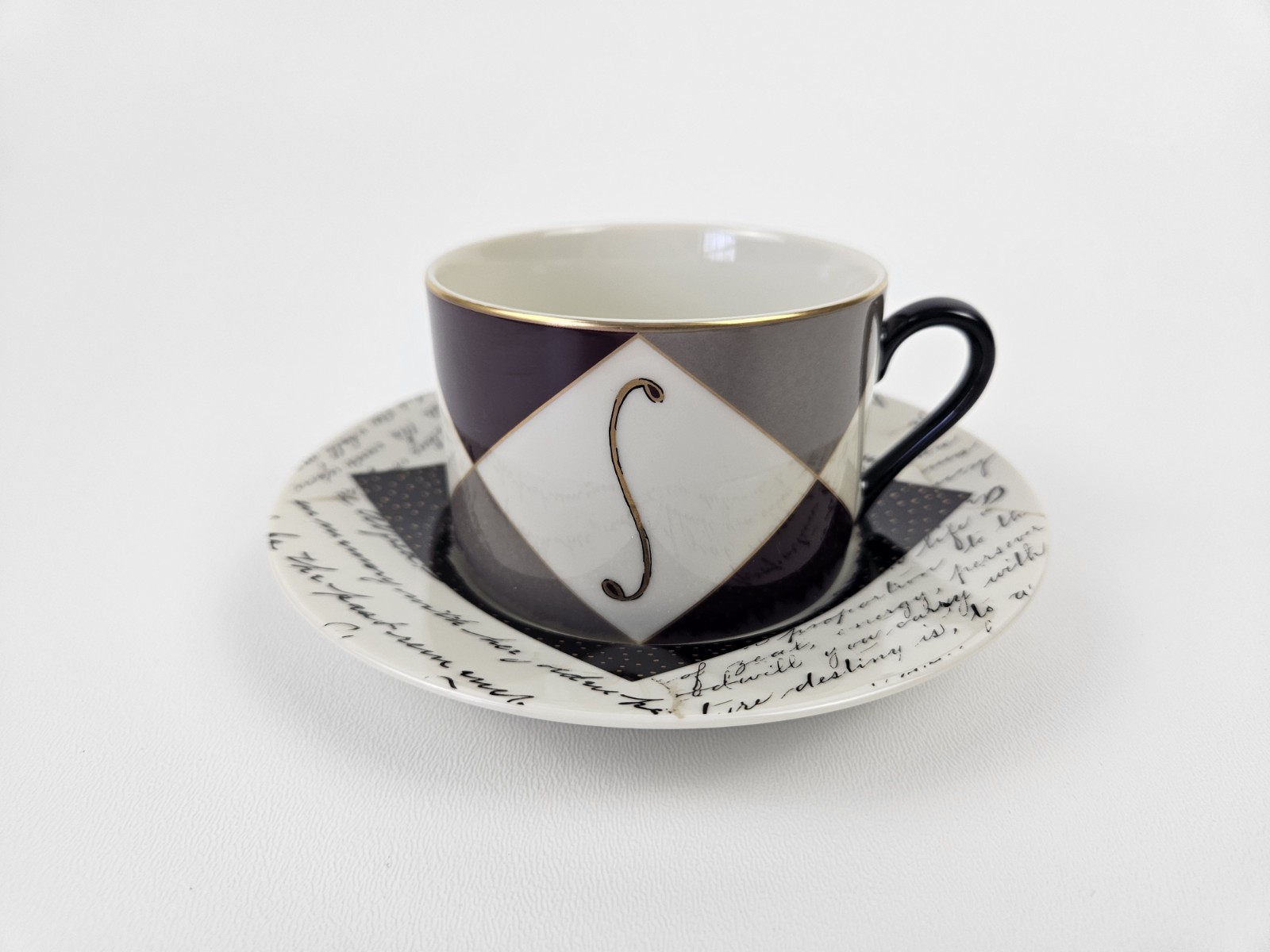 1994 Fitz & Floyd “Ricordi” Tea Cup & Saucer #547 Japan Two Women Boxing Inc Vtg