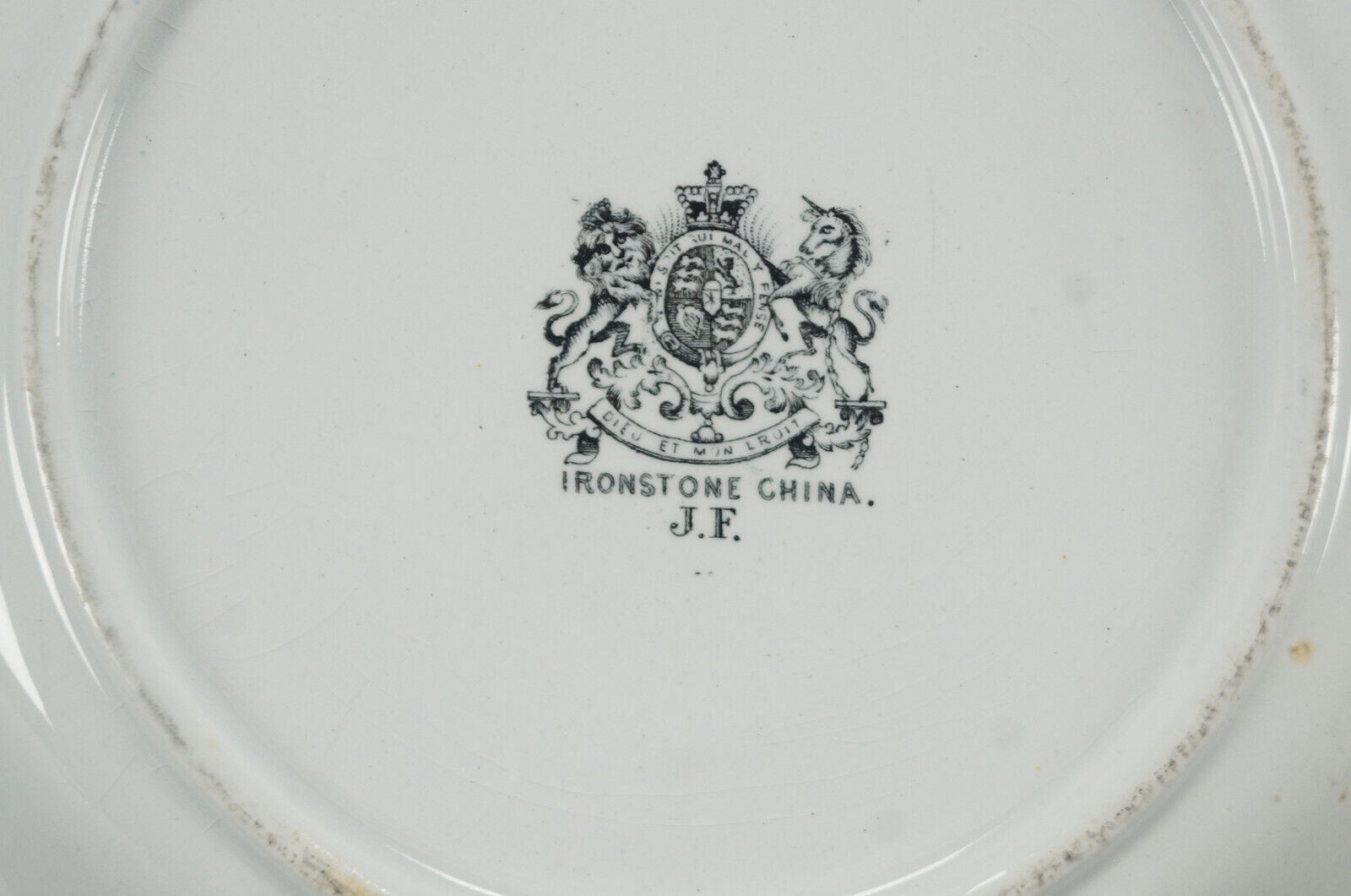 Jacob Furnival Gothic Victorian White Ironstone Deep Plate Circa 1845 – 1870