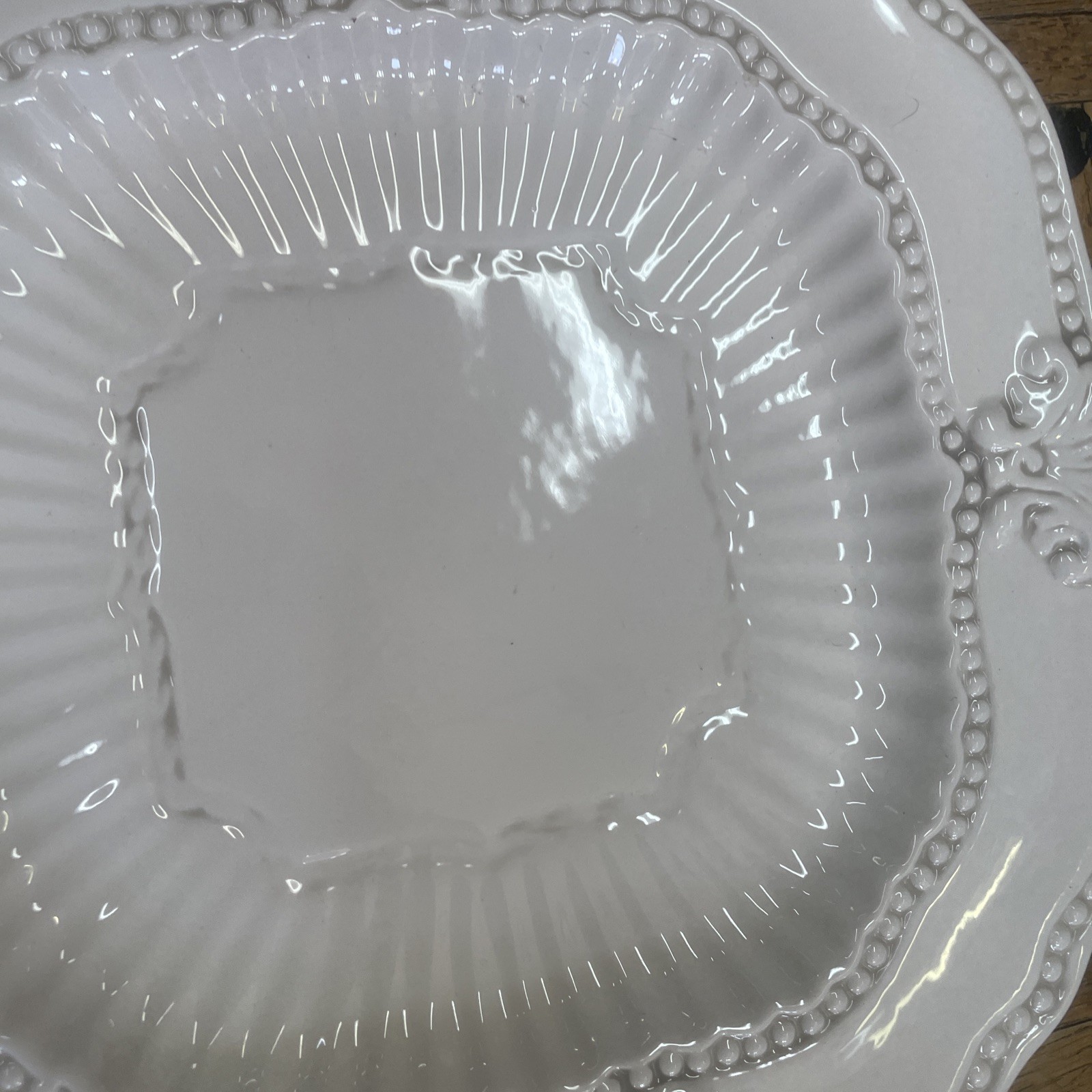 american atelier plates Dinner Creme Square 10.75 Baroque Set 6