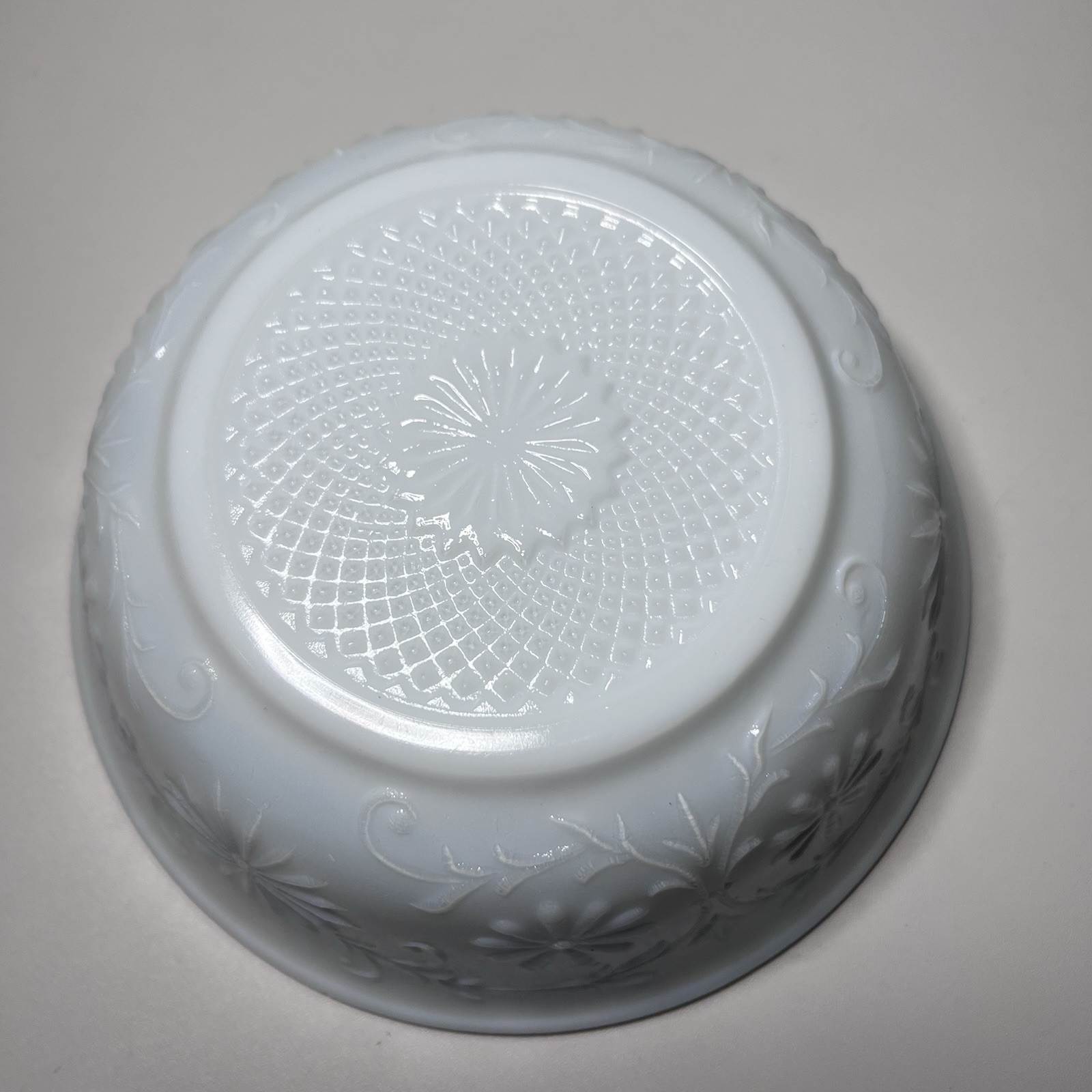 Vintage 1979 FTD Milk Glass Floral Bowl